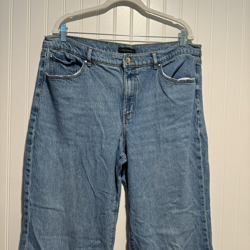 Ann Taylor Palazzo Cuffed Jeans Size 16 Petite - Picture 2 of 7